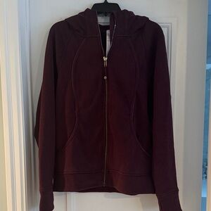 Lululemon burgundy scuba hoodie, sz 12